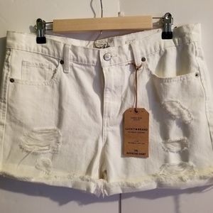 Lucky Brand Distressed Boyfriend White Shorts 6/28